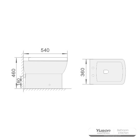 YS22240F	Single standing ceramic toilet, P-trap washdown toilet;