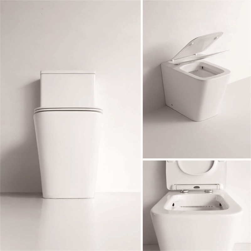 YS22251P	2-piece Rimless ceramic toilet, P-trap washdown toilet;