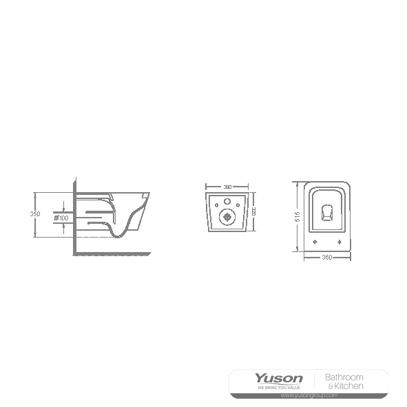 YS22251NH	Wall-hung ceramic toilet, Wall-mounted toilet, washdown;
