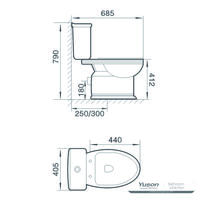 YS22262P	2-piece ceramic toilet, P-trap washdown toilet;