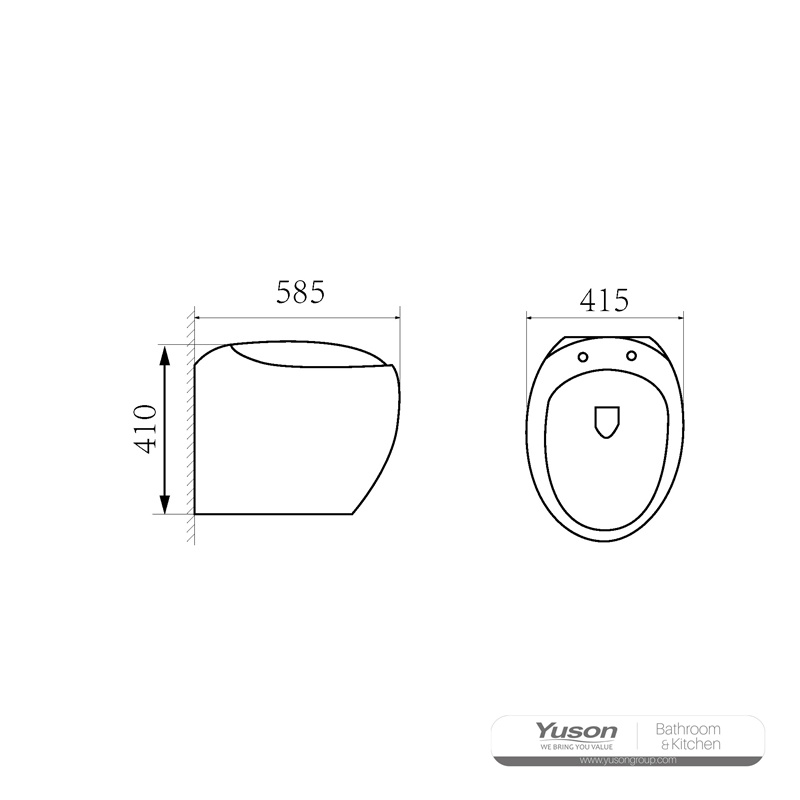 YS22263H	Wall-hung ceramic toilet, Wall-mounted toilet, washdown;