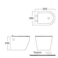 YS22268H	Wall-hung ceramic toilet, Rimless Wall-mounted toilet, washdown;