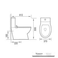 YS22270P	2-piece Rimless ceramic toilet, P-trap washdown toilet;