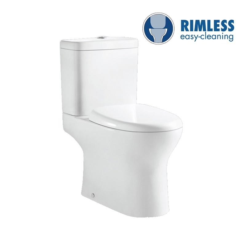 YS22274	2-piece Rimless ceramic toilet, P-trap washdown toilet;