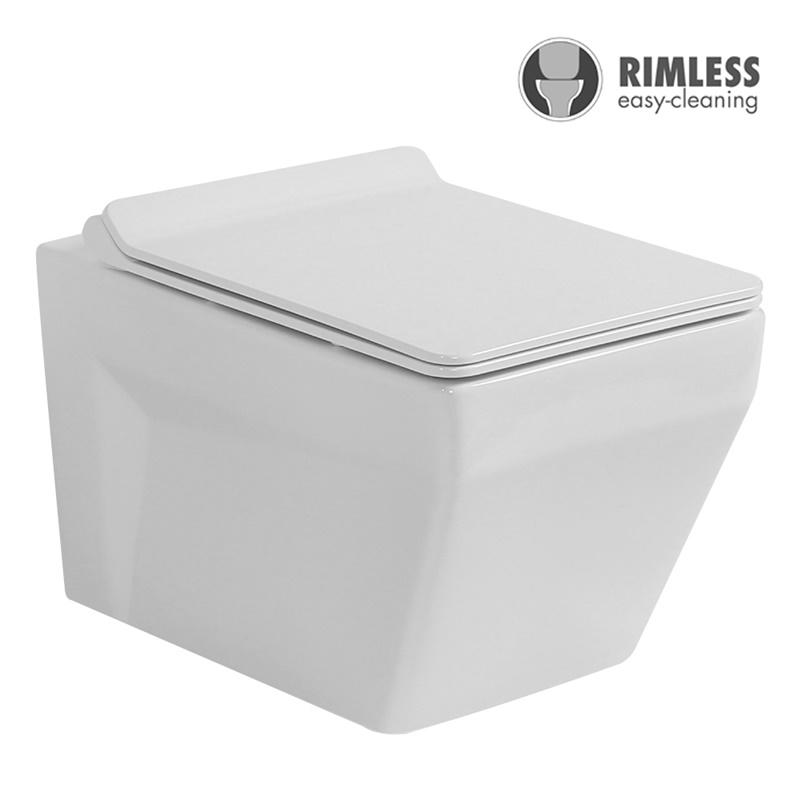 YS22281H	Wall-hung ceramic toilet, Rimless Wall-mounted toilet, washdown;