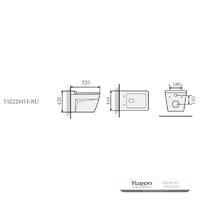 YS22281H	Wall-hung ceramic toilet, Rimless Wall-mounted toilet, washdown;
