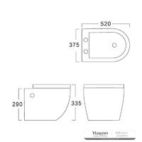 YS22288H	Wall-hung ceramic toilet, Wall-mounted toilet, washdown;