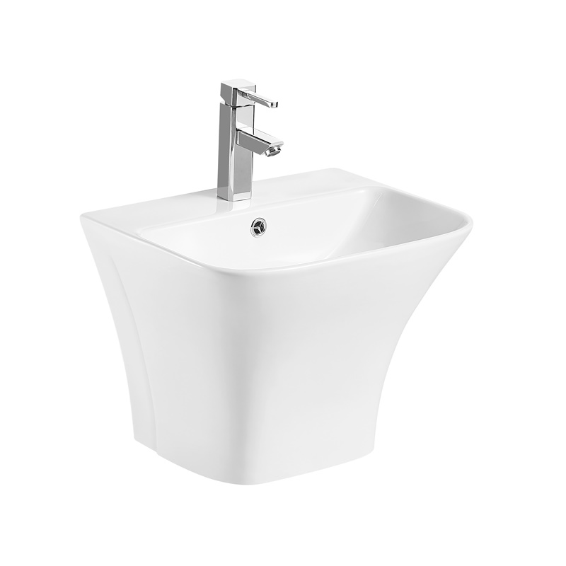 YS22291BH	Ceramic wall mounted basin, one piece totem basin;