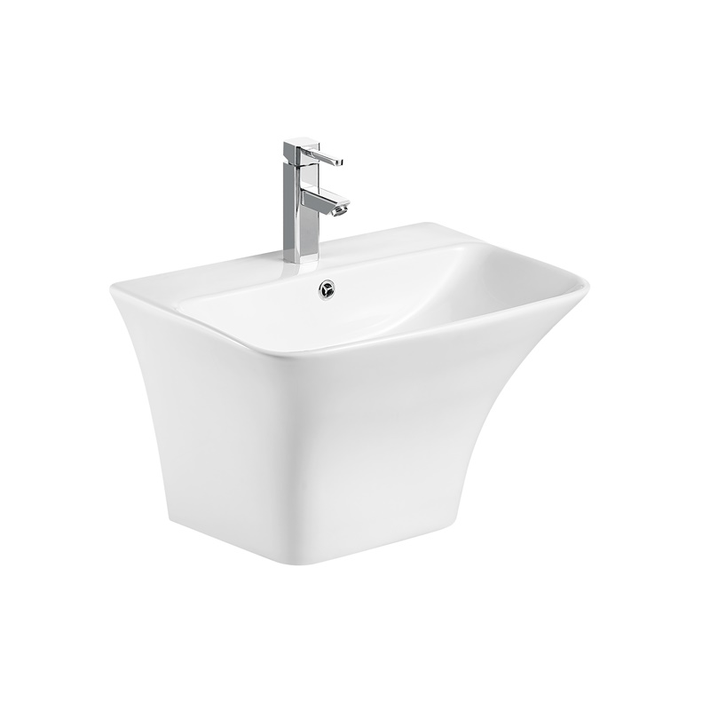 YS22291BH2	Ceramic wall mounted basin, one piece totem basin;