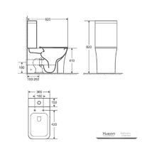 YS22291P2	2-piece Rimless ceramic toilet, P-trap washdown toilet;