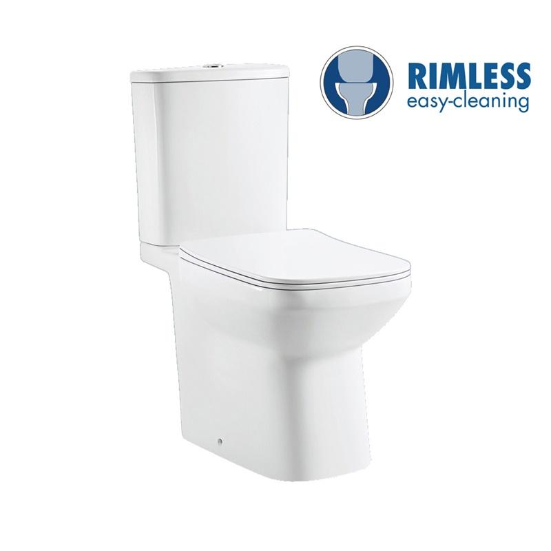 YS22295	2-piece Rimless ceramic toilet, P-trap washdown toilet;