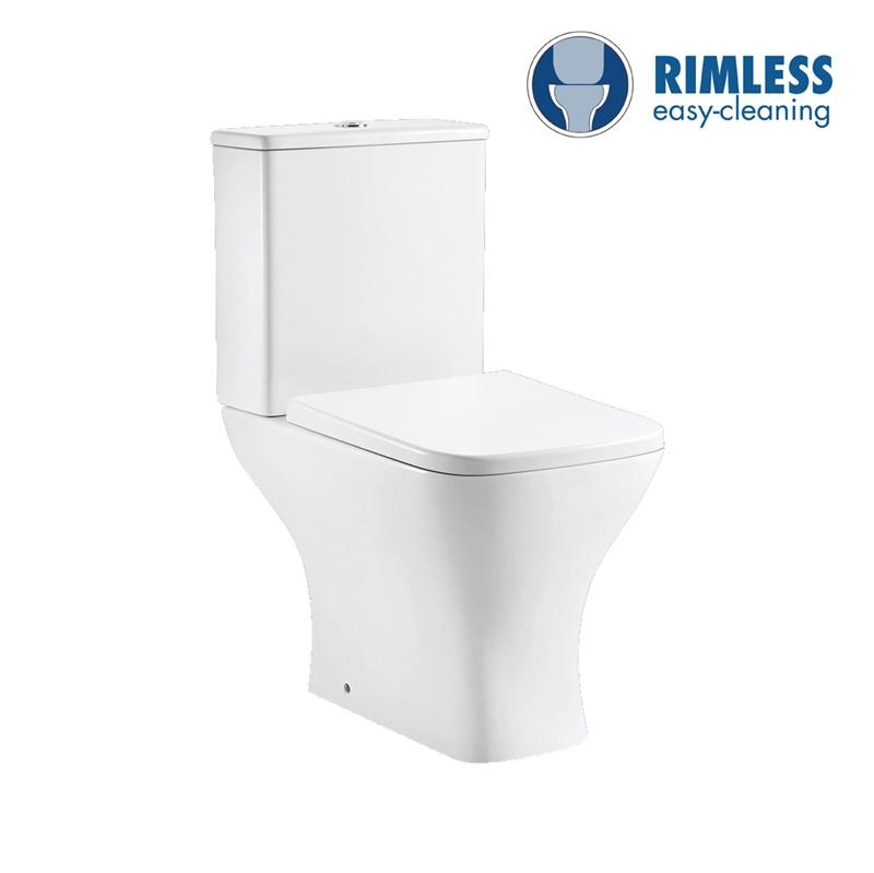 YS22297	2-piece Rimless ceramic toilet, P-trap washdown toilet;