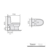 YS24106	One piece ceramic toilet, P-trap, washdown;