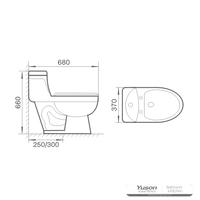 YS24251	One piece ceramic toilet, siphonic;