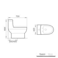 YS24252	One piece ceramic toilet, siphonic;