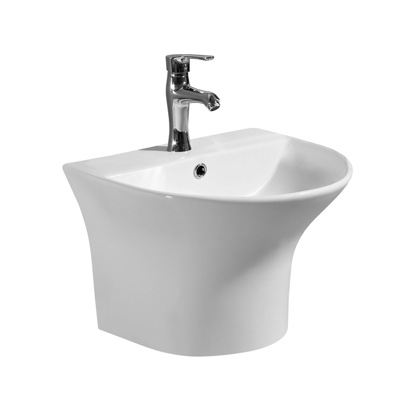 YS26614	Ceramic wall mounted basin, one piece totem basin;
