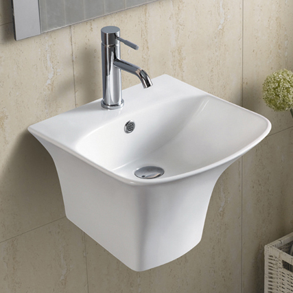 YS26616	Ceramic wall mounted basin, one piece totem basin;