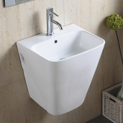 YS26617	Ceramic wall mounted basin, one piece totem basin;
