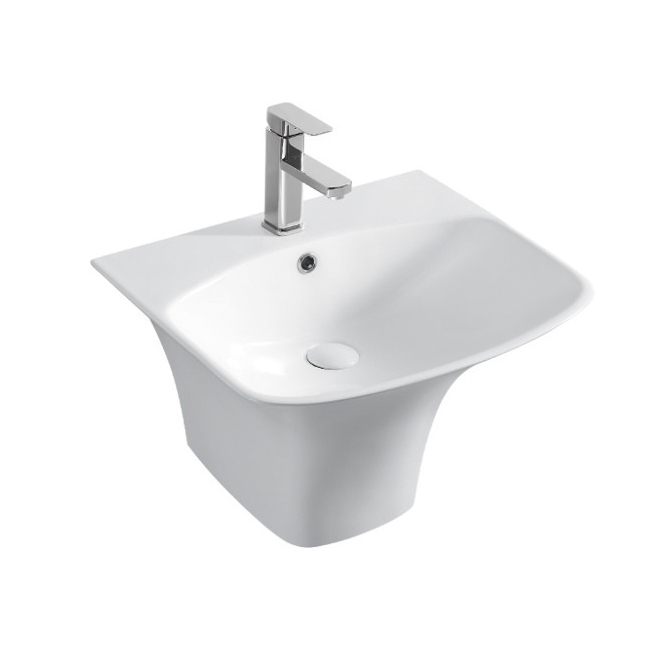 YS26636	Ceramic wall mounted basin, one piece totem basin;