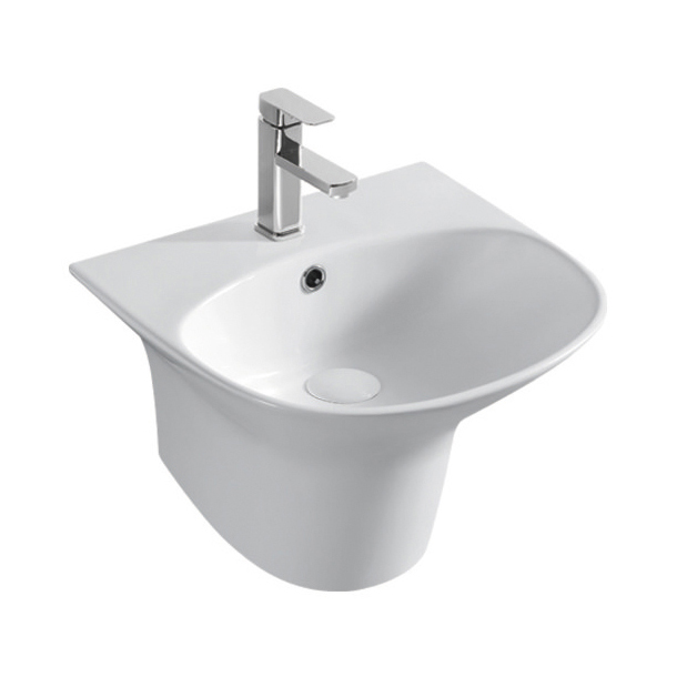 YS26637	Ceramic wall mounted basin, one piece totem basin;