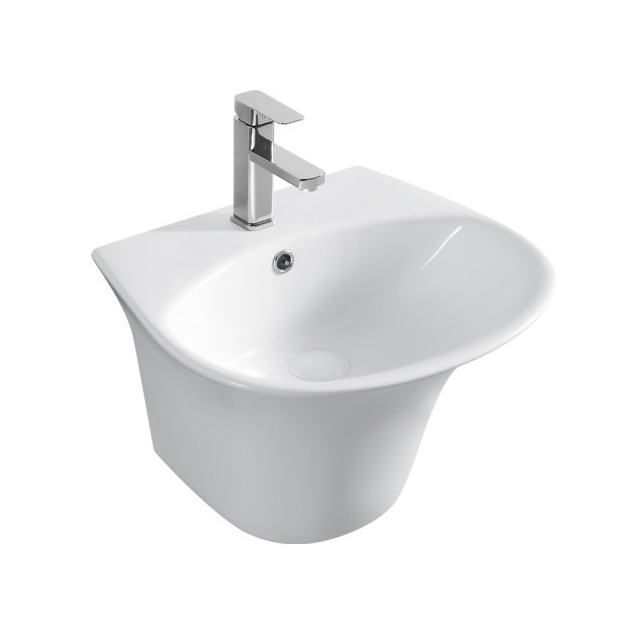 YS26639	Ceramic wall mounted basin, one piece totem basin;