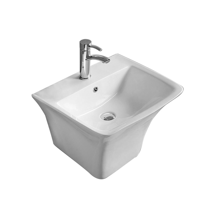 YS26642	Ceramic wall mounted basin, one piece totem basin;