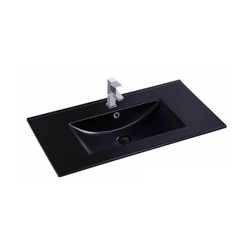 YS27286B-80	Matt black glazed ceramic cabinet basin, vanity basin, lavatory sink;