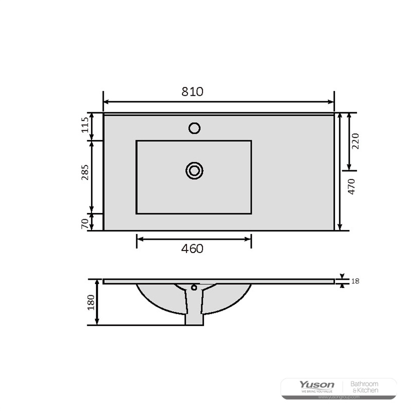 YS27286-80L	Ceramic cabinet basin, vanity basin, lavatory sink;