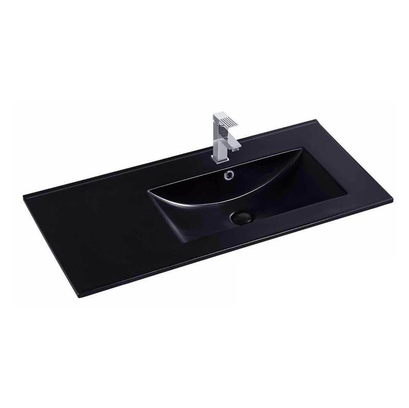 YS27286B-90R	Matt black glazed ceramic cabinet basin, vanity basin, lavatory sink