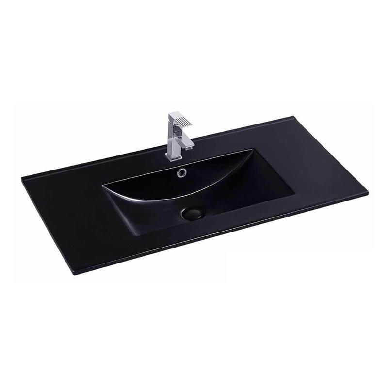 YS27286B-90	Matt black glazed ceramic cabinet basin, vanity basin, lavatory sink;