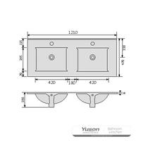 YS27293-120D	Ceramic cabinet basin, vanity basin, lavatory sink;