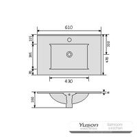 YS27293-60	Ceramic cabinet basin, vanity basin, lavatory sink;