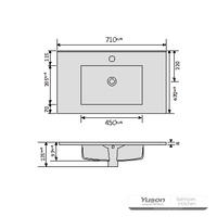 YS27295-70	Ceramic cabinet basin, vanity basin, lavatory sink;