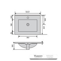 YS27298-50	Ceramic cabinet basin, vanity basin, lavatory sink;