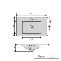 YS27298-60	Ceramic cabinet basin, vanity basin, lavatory sink;
