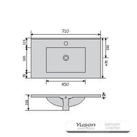 YS27298-70	Ceramic cabinet basin, vanity basin, lavatory sink;
