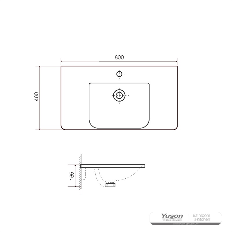 YS27307-80	Ceramic cabinet basin, vanity basin, lavatory sink;