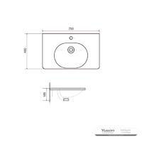 YS27308-75	Ceramic cabinet basin, vanity basin, lavatory sink;