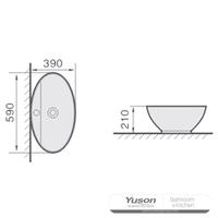 YS28206	Ceramic above counter basin, artistic basin, ceramic sink;