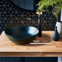 YS28401-MB	Matt black ceramic above counter basin, artistic basin, ceramic sink;