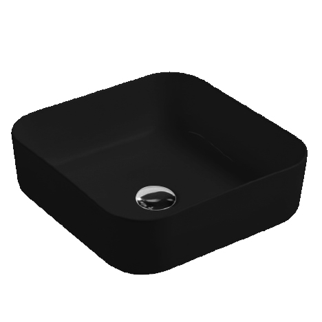 YS28433-MB	Matt black ceramic above counter basin, artistic basin, ceramic sink;