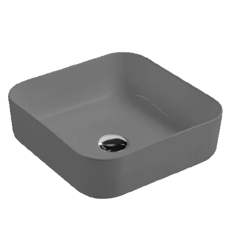 YS28433-MY	Matt grey ceramic above counter basin, artistic basin, ceramic sink;