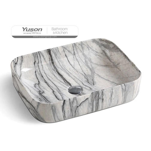 YS28434-MA1	Stone series ceramic above counter basin, artistic basin, ceramic sink;