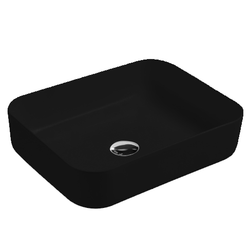 YS28434-MB	Matt black ceramic above counter basin, artistic basin, ceramic sink;