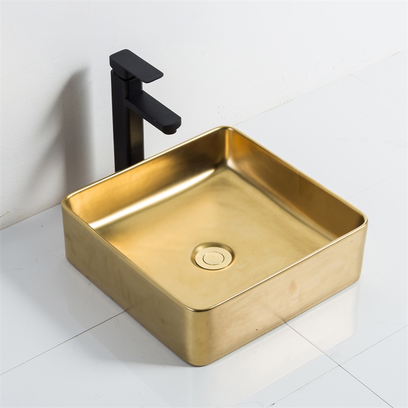 YS28446-GD	Ceramic above counter basin, artistic basin, ceramic sink;