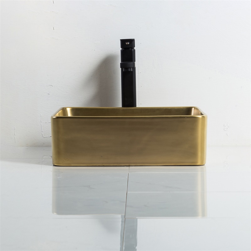 YS28446-GD	Ceramic above counter basin, artistic basin, ceramic sink;