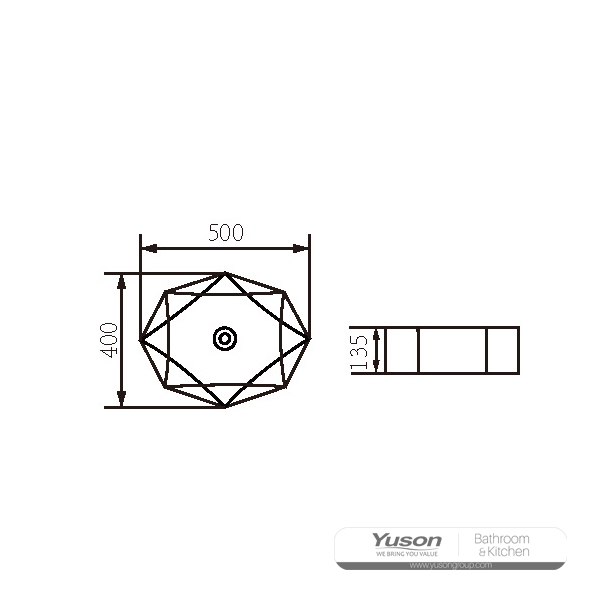 YS28462	Ceramic above counter basin, artistic basin, ceramic sink;