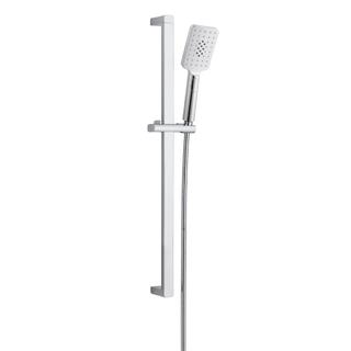 YS33226	Square SUS Sliding Rail Shower Set, 1-Function Hand Shower, Sliding Shower Rail with Height Fixed, 1.5m Stainless Steel Shower Hose