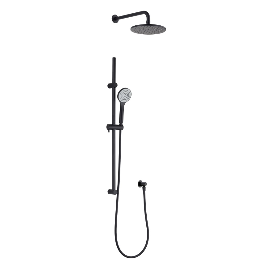 YS33255B-K	Matt black brass shower kit, with sliding rail set and water connector;