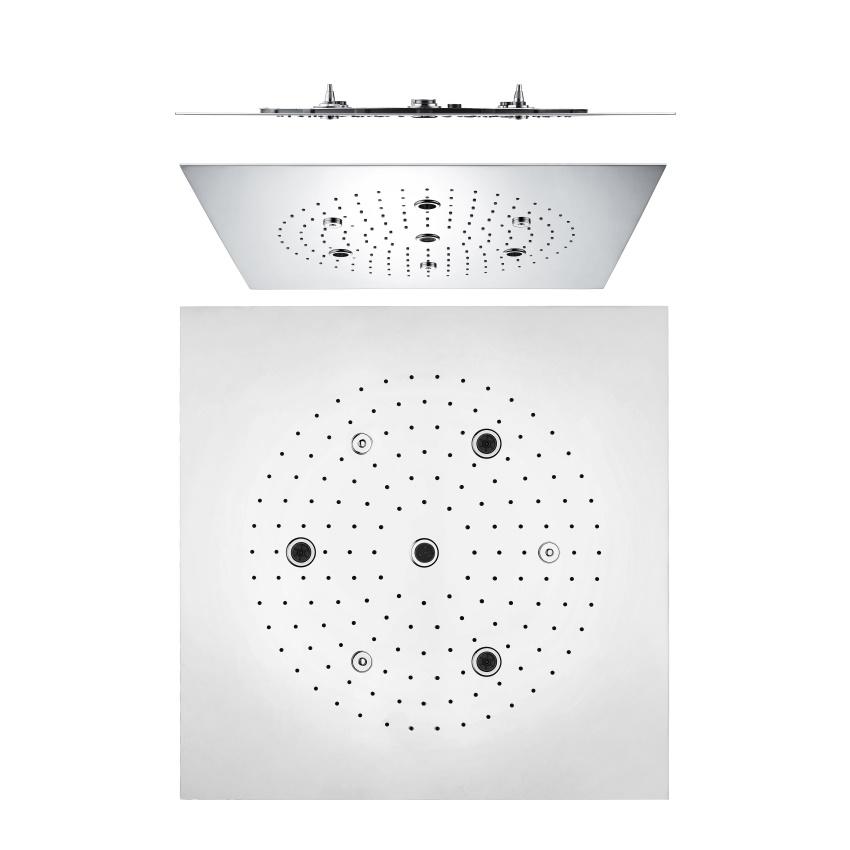 YS78643	SUS304 rain shower head, 3-function with aerator, ceiling-mounted;